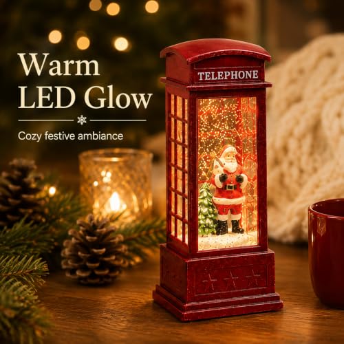 Christmas Snow Globe Lantern Light-Up Holiday Decor - Variation #F