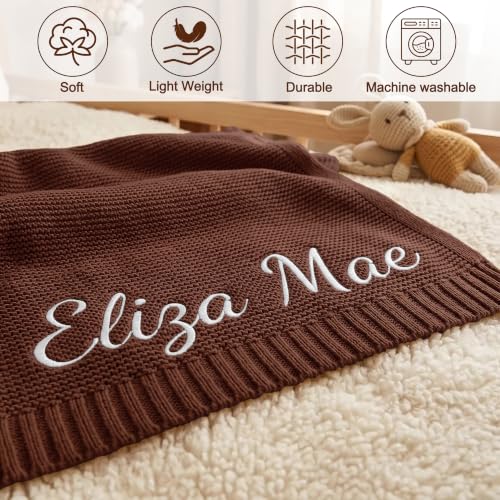 Corissy Personalized Baby Blanket with Embroidered Name - Blue, 32x40 Inches