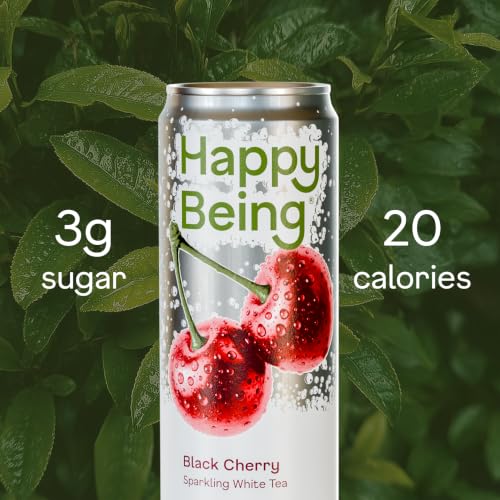 Black Cherry Sparkling Tea Set - 12oz, 4 Pack, Antioxidant & Natural Sweetener