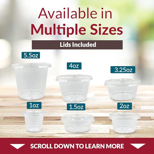 5.5 oz Disposable Food Storage Containers with Lids - Bulk Pack of 100