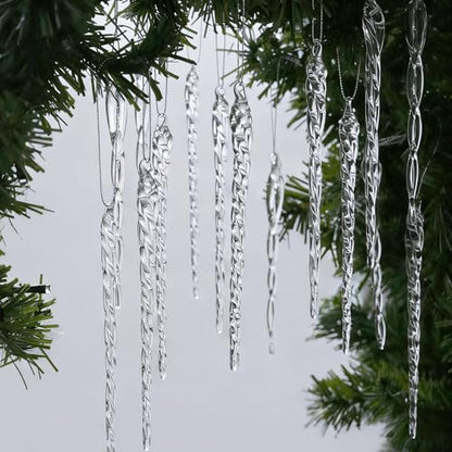 Handmade Clear Glass Icicle Ornaments 100-Piece Set Christmas Tree Decor - Variation of THIS listing
