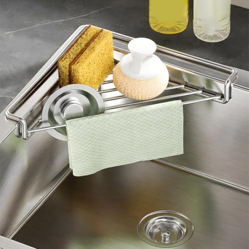Corner Stainless Steel Dish Drying Rack for Kitchen Counter - 1pcs