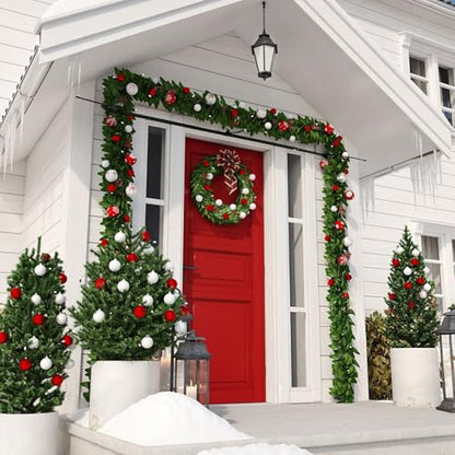 Adjustable Wreath and Garland Hanger for Front Door - No Damage, Heavy Duty