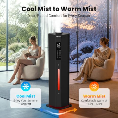 Large Room Humidifier 2.38Gal/9L Cool & Warm Mist - Black