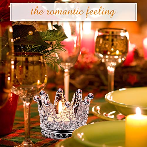 24 Pcs Gold Clear Crown Candle Holders Votive Set - Elegant Home Decor - Clear Style