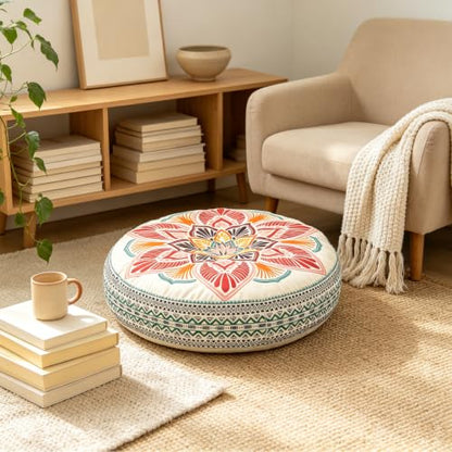 Large Supportive Floor Meditation Cushion - Yoga Sitting Pillow L - Ergonomic, Portable, Indoor Outdoor