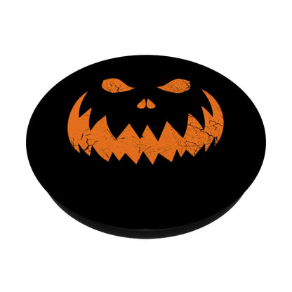 Sinister Distressed Halloween Jack O Lantern Face PopSockets PopGrip: Swappable Grip for Phones & Tablets