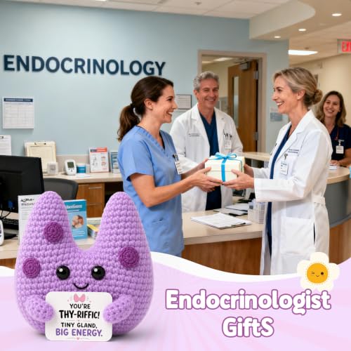 Funny Medical Gift - Crochet Thyroid Plush for Women and Men, Nurse Appreciation