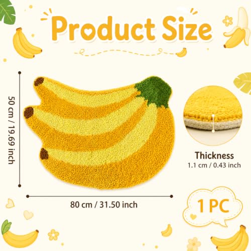 Banana Bathroom Rug - Cute Yellow Plush Non-Slip Bath Mat 31.5" x 19.7"