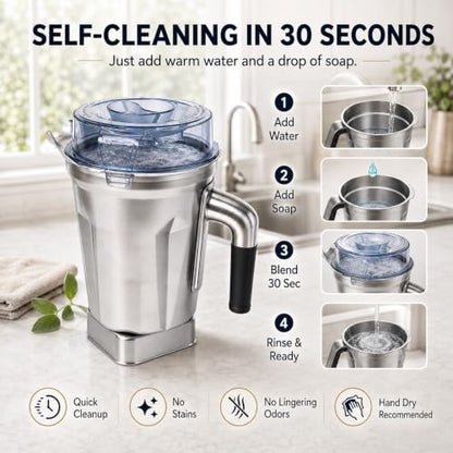 64 Oz Stainless Steel Blender Replacement Pitcher for Ascent Series