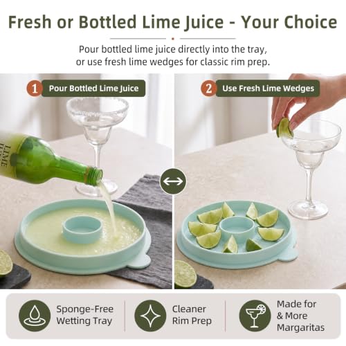 Stackable Silicone Margarita Salt Rimmer Set - 3 Piece, Dishwasher Safe
