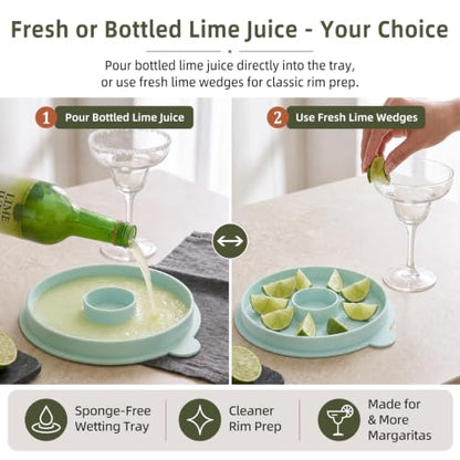 Stackable Silicone Margarita Salt Rimmer Set - 3 Piece, Dishwasher Safe