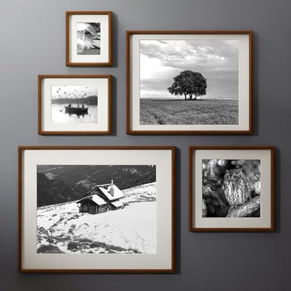 Mahogany Picture Frame Set 12x16 - USA-Sourced Hardwood Wall Photo Frames - Set of 2