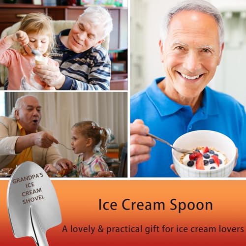 Grandpa Christmas Gift - Engraved Stainless Steel Ice Cream Spoon from Granddaughter - Funny Dad Gift