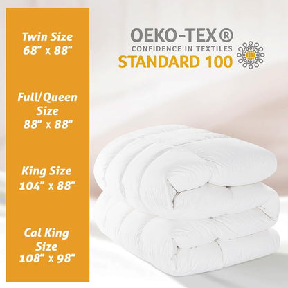 King Comforter White Duvet Insert All Season Down Alternative Bedding