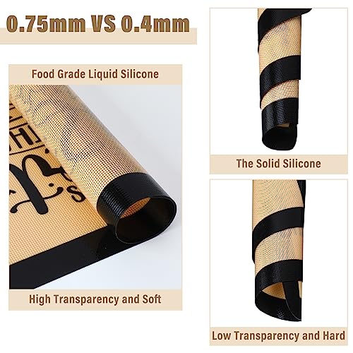 Silicone Baking Mat Set 4 Pieces Non-Stick Oven Liners 16.5 x 11.6 Inches