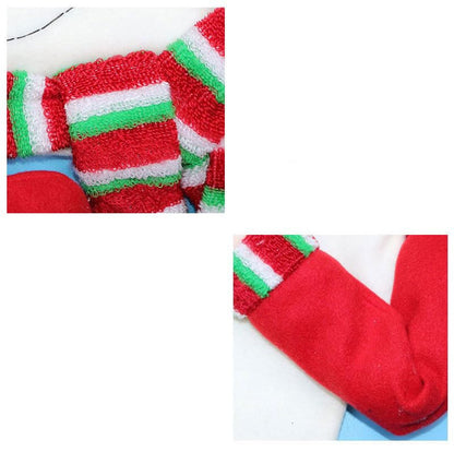 Christmas Tree Topper Snowman Ornament with Colorful Stripe Scarf - 4FT-5FT