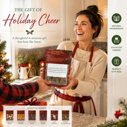Simmer Pot Mix Set of 6 Holiday Scents - Seasonal Potpourri for Christmas & Winter