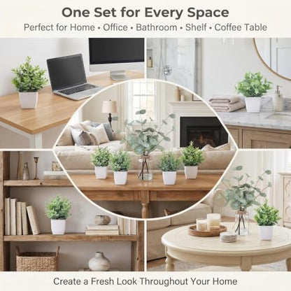 Artificial Plants Set with Faux Eucalyptus & Greenery - White Greenery Variation