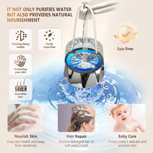 Upgraded Silver Bath Filter for Tub with Activated Carbon & Mineral Enrichment - Variation 02 Silver