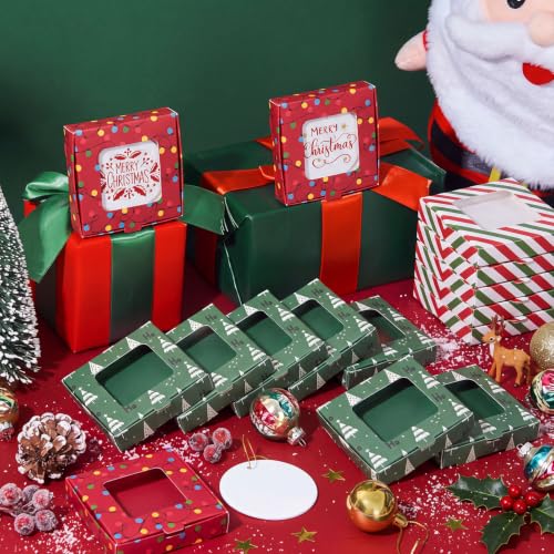 36 Pack Christmas Ornament Gift Boxes with Clear Windows - DIY Holiday Packaging