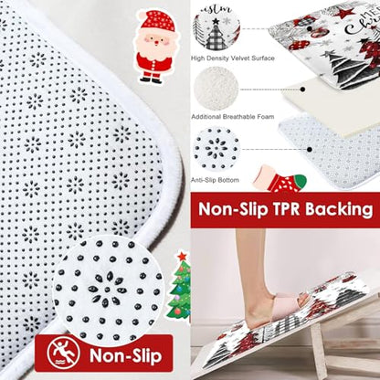 Christmas Tree Bathroom Decor Set with Shower Curtain and Rugs – 4 Pieces