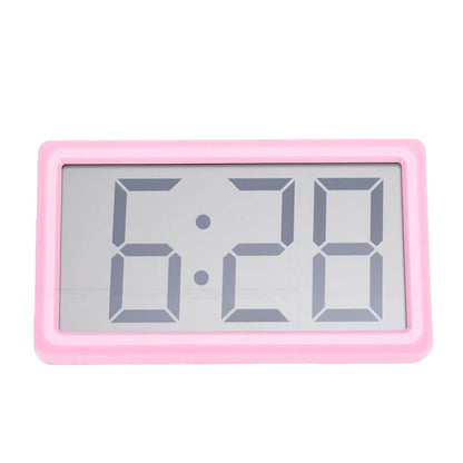 Pink Digital Clock with Magnetic/Desktop Installation, Battery Powered, 12-Hour Display