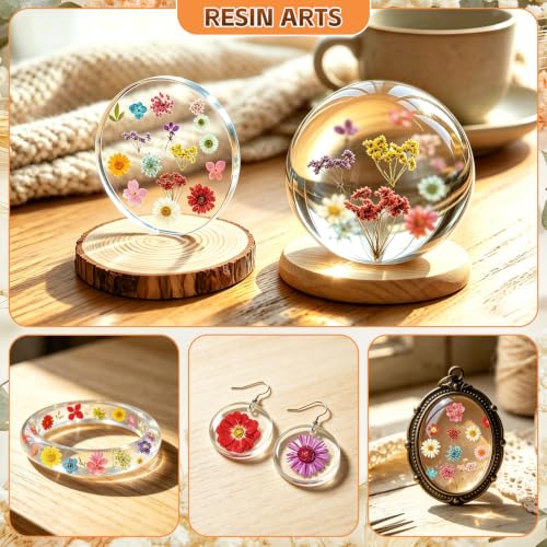 Dried Pressed Flowers Kit for Resin Crafts - Multicolored, 100+ Flowers & Leaves