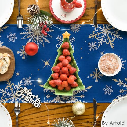 Snowflakes Winter Table Runner 13x120 Inch Blue Home Decor for Parties