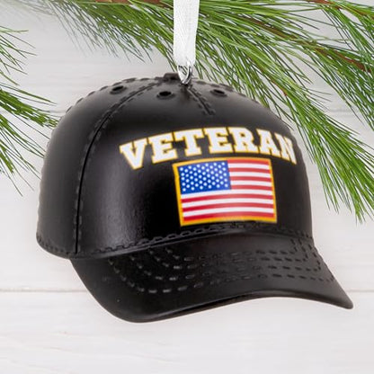 Veteran Baseball Hat Christmas Ornament - Military Tribute Holiday Decor