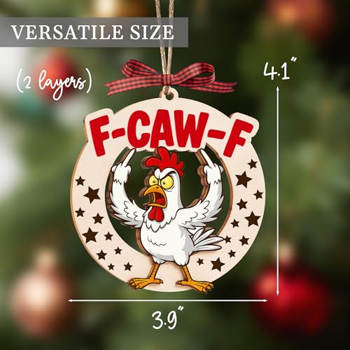 Funny Chicken Christmas Ornament - White Chick Variation