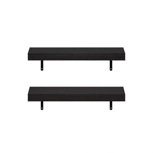 Furinno Tanna Floating Shelves for Wall Set of 2, 22-Inch Wall Shelf, Triple Thick Floating Mounted Shelf, for Bathroom, Home Office, Living Room, Tobacco Oak