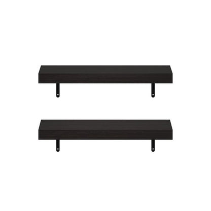 Furinno Tanna Floating Shelves for Wall Set of 2, 22-Inch Wall Shelf, Triple Thick Floating Mounted Shelf, for Bathroom, Home Office, Living Room, Tobacco Oak