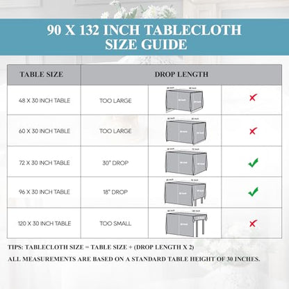 VidaFete Red Rectangle Tablecloth 90x132 Inches - 2 Pack for Dining & Events
