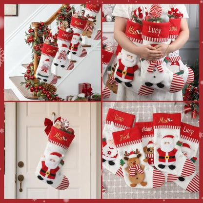 Personalized Christmas Stocking with Embroidered Snowman - B Snowman Variation, 18-Inch Holiday Decor