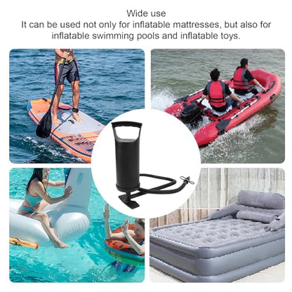 Manual Air Pump with 3 Nozzles - Quick Hand Inflation for Inflatable Mattress