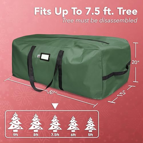 Christmas Tree Storage Bag Waterproof 7.5ft Green - Fits a 7.5FT Tree