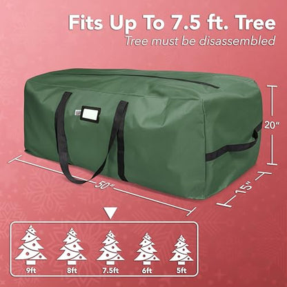 Christmas Tree Storage Bag Waterproof 7.5ft Green - Fits a 7.5FT Tree