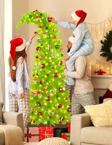 Lemon Green 6FT Artificial Christmas Tree - Whimsical Bendable Holiday Decor
