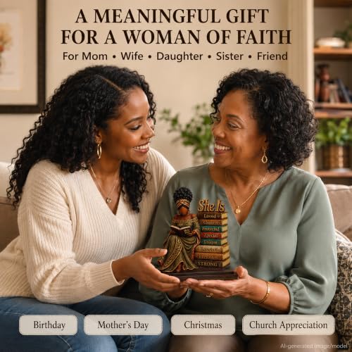African American Christian Desk Plaque for Women - She Is 1 Variation