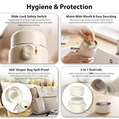 Portable Electric Kettle 17oz with Digital Temp Control for Travel & Home