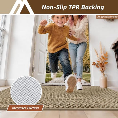 Indoor Door Mat Non-Slip Dirt Trapper 20x32 Inches Beige - Rectangular