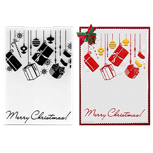 Christmas Background Embossing Folder GIFT - Bell Snowflake Frame DIY Craft Stencil