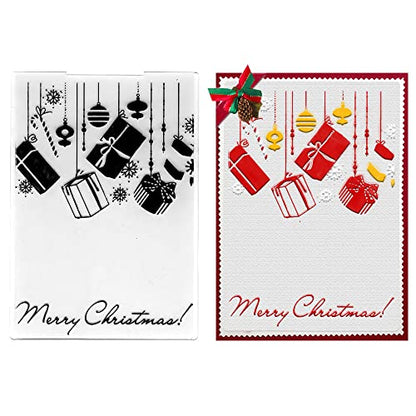 Christmas Background Embossing Folder GIFT - Bell Snowflake Frame DIY Craft Stencil
