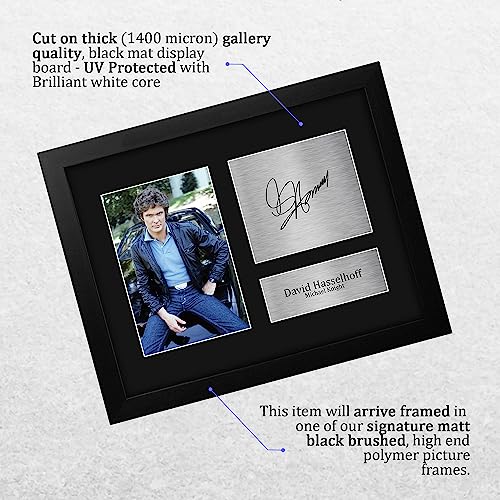 Framed David Hasselhoff Knight Rider Autograph Photo - TV Show Fans Gift - US Letter Size (Variation: Framed)