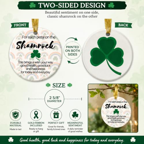 Irish Shamrock Christmas Ornament - Personalized Celtic Good Luck Keepsake - 2.625 Inch