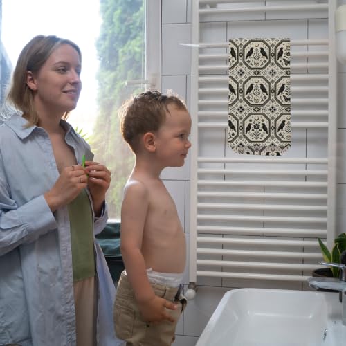 Halloween Skull Bird Floral Kitchen Towels 16x24in - Decorative Cotton Dish Towels
