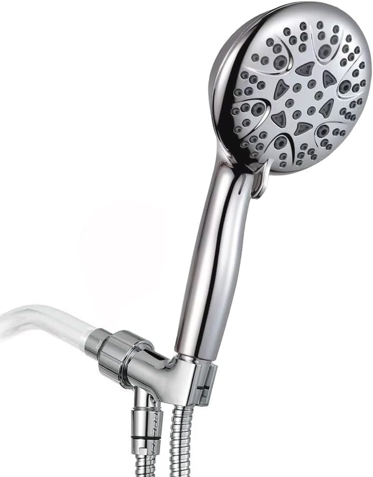 High Pressure 8-Mode Handheld Shower Head with 60" Hose & Adjustable Bracket