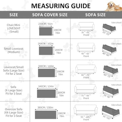 Waterproof Couch Cover for Dogs - Dark Gray, 78 x 91 Inches, Scratch Resistant