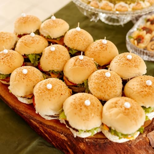 White Pearl Cocktail Picks 4.7 Inch Bamboo Toothpicks for Appetizers - 600 Pcs